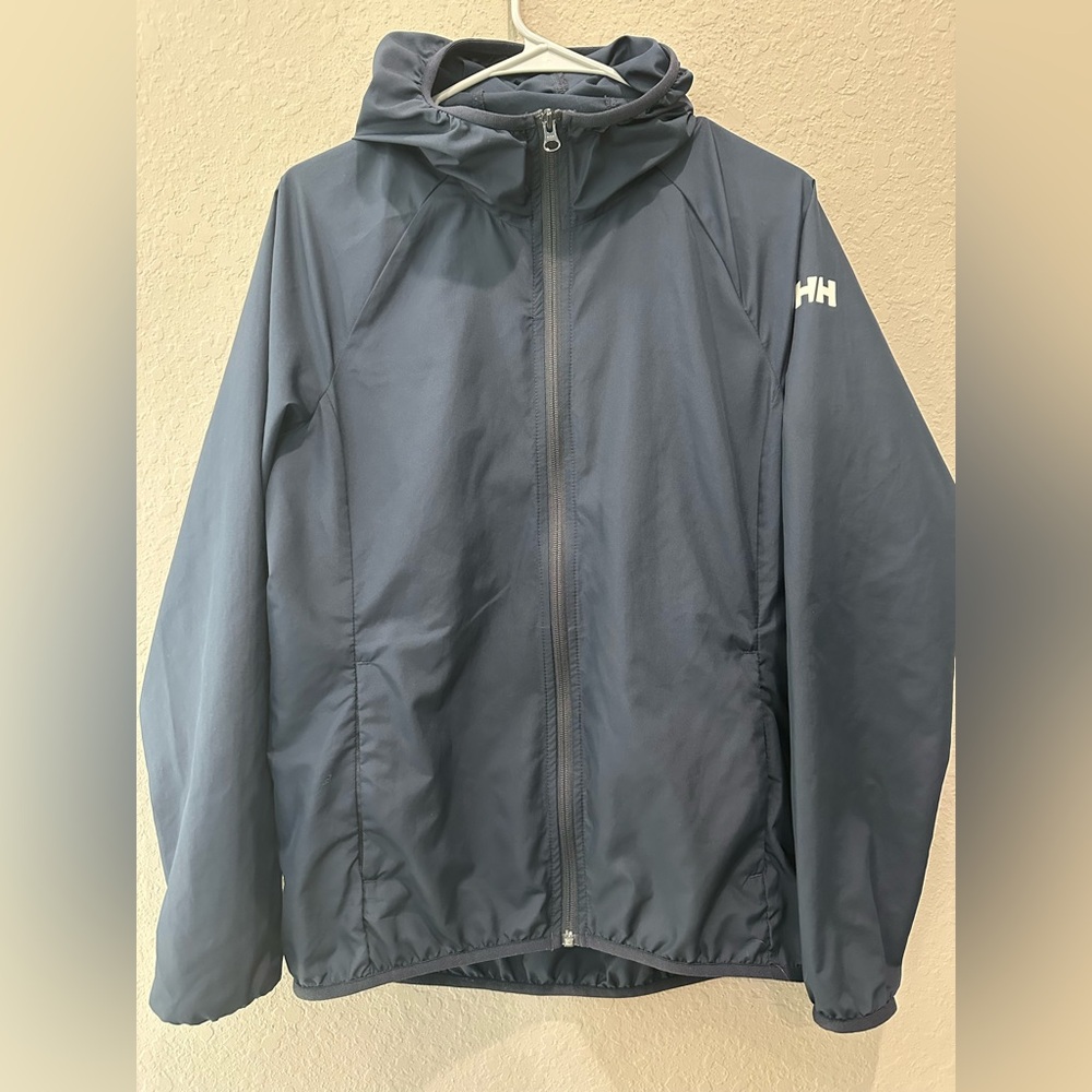 Helly Hansen Lightweight Rain Windbreaker Jacket Hooded Full Zipper Women Sz M